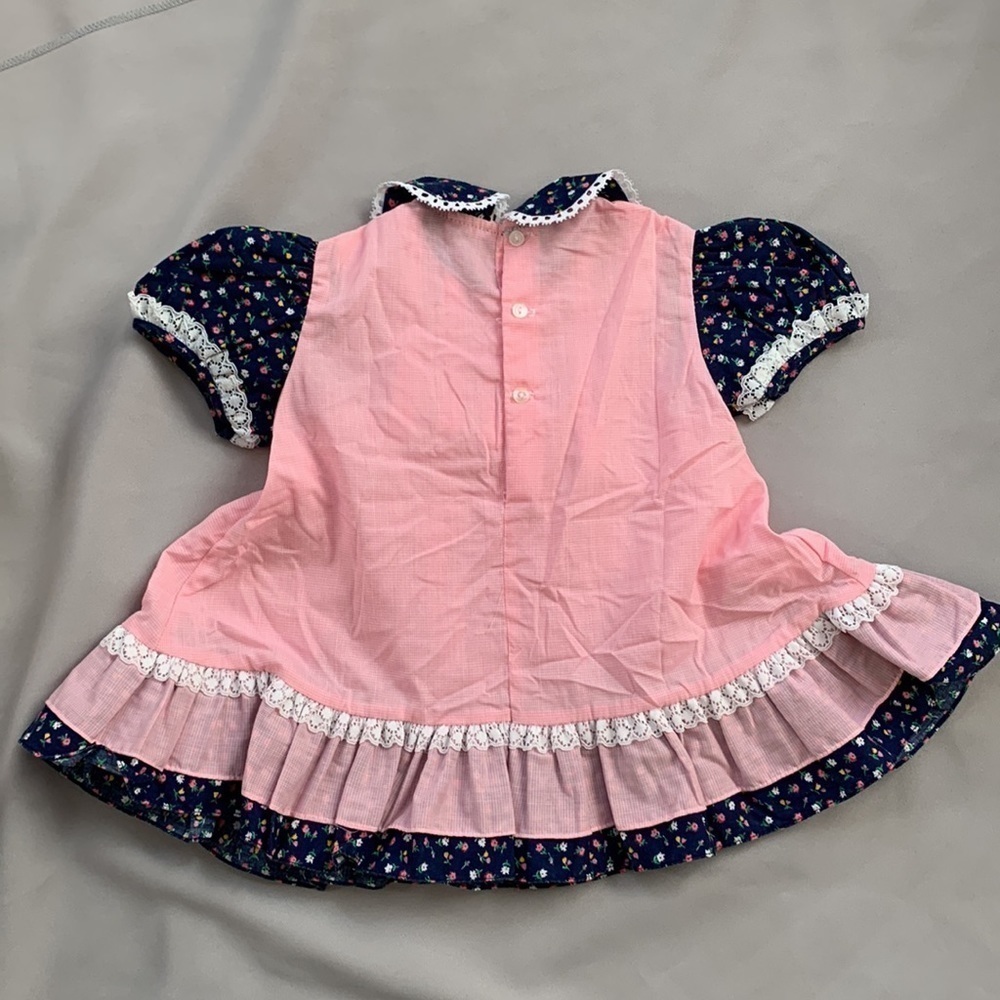 Nanas PET Kids Dress in Pink with Navy Floral Sleeves - Picture 4 of 7